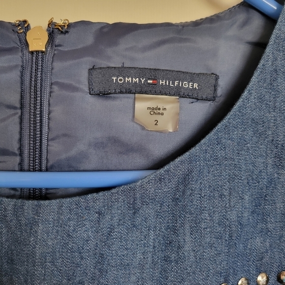 Tommy Hilfiger Studded Denim Sleeveless Dress Size 2 - Picture 2 of 6